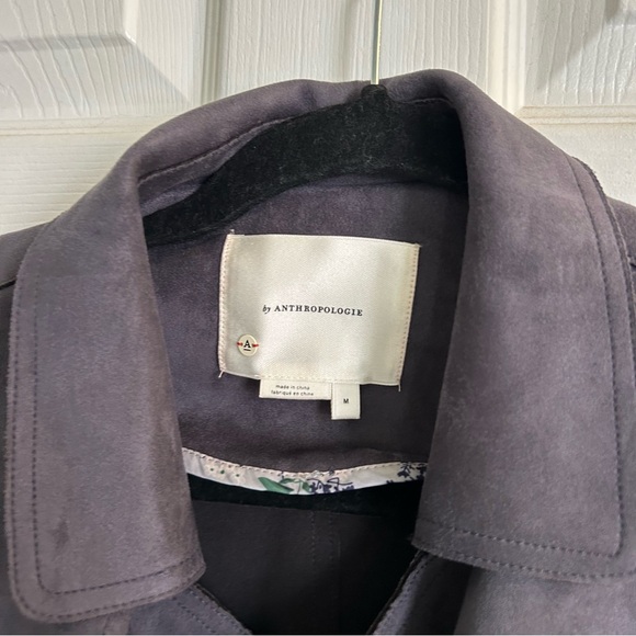 Anthropologie Expressway Faux Leather Suede Moto Jacket Dark Grey - Picture 5 of 8